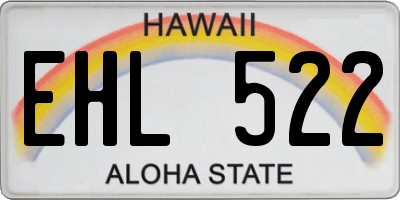 HI license plate EHL522