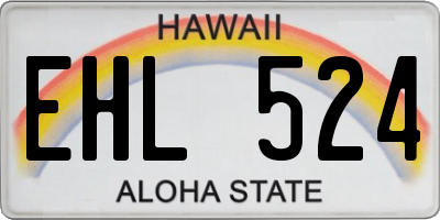 HI license plate EHL524