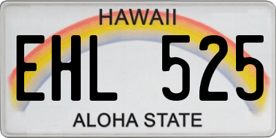 HI license plate EHL525