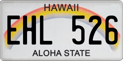 HI license plate EHL526