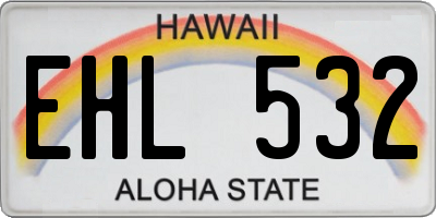 HI license plate EHL532
