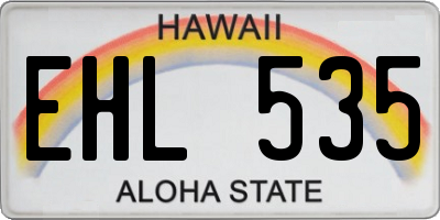 HI license plate EHL535
