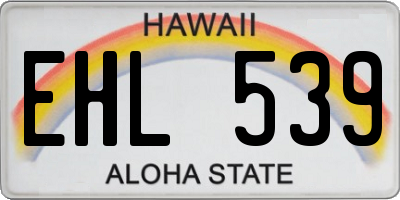 HI license plate EHL539