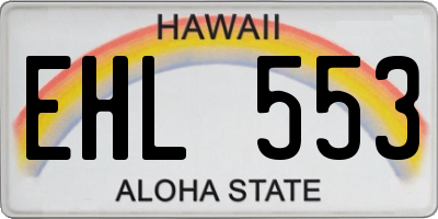 HI license plate EHL553