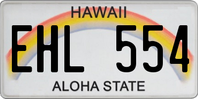 HI license plate EHL554