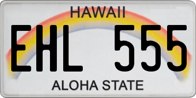 HI license plate EHL555