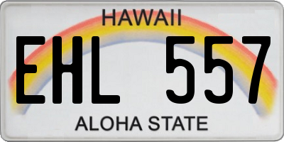 HI license plate EHL557