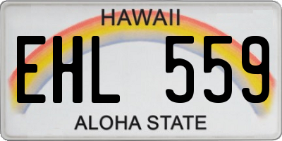 HI license plate EHL559