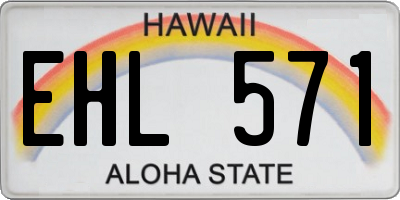 HI license plate EHL571