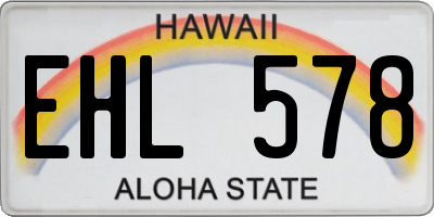 HI license plate EHL578