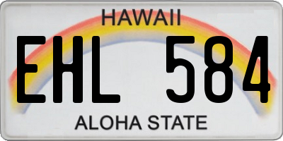 HI license plate EHL584