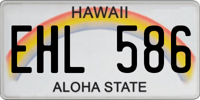 HI license plate EHL586