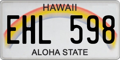 HI license plate EHL598