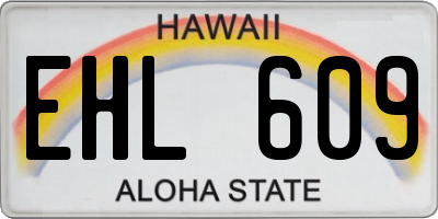 HI license plate EHL609