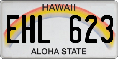 HI license plate EHL623
