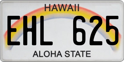 HI license plate EHL625