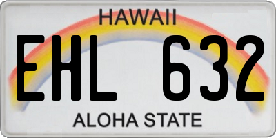 HI license plate EHL632