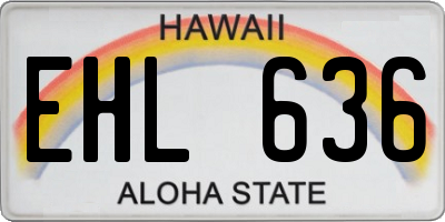 HI license plate EHL636