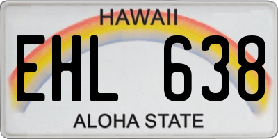 HI license plate EHL638