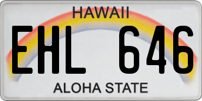 HI license plate EHL646