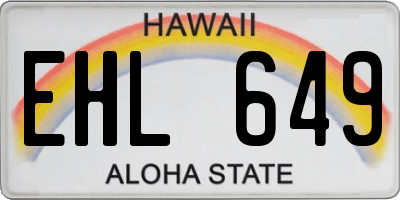 HI license plate EHL649