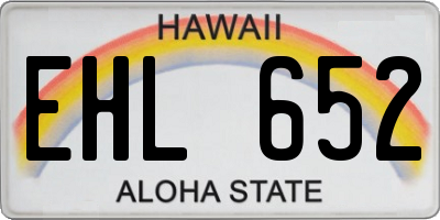HI license plate EHL652