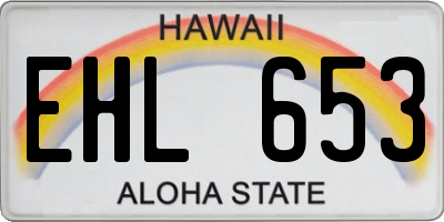 HI license plate EHL653
