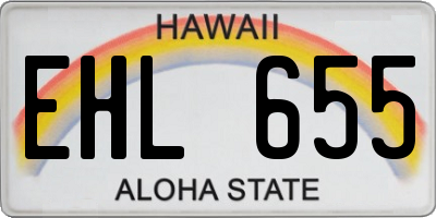 HI license plate EHL655