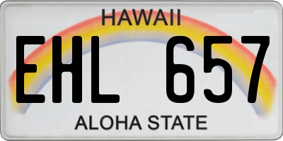 HI license plate EHL657