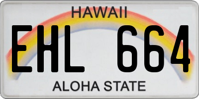 HI license plate EHL664