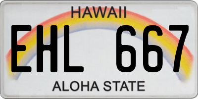 HI license plate EHL667