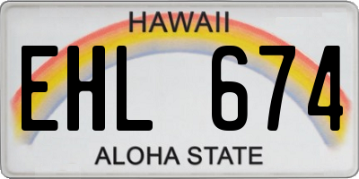 HI license plate EHL674