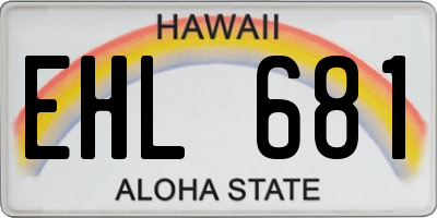 HI license plate EHL681