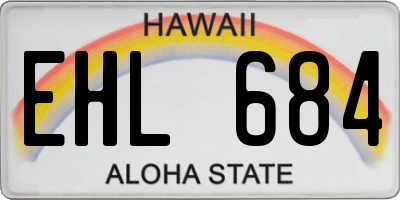 HI license plate EHL684