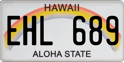 HI license plate EHL689
