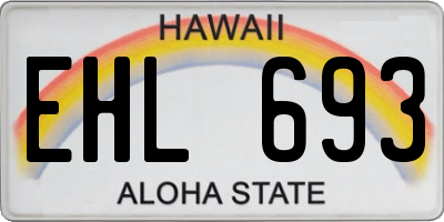 HI license plate EHL693