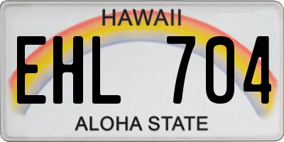 HI license plate EHL704