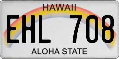 HI license plate EHL708
