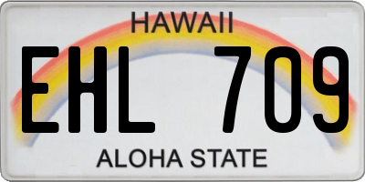 HI license plate EHL709