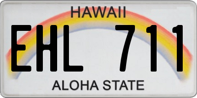 HI license plate EHL711