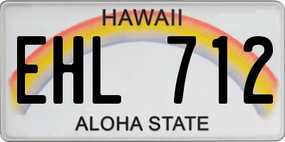 HI license plate EHL712