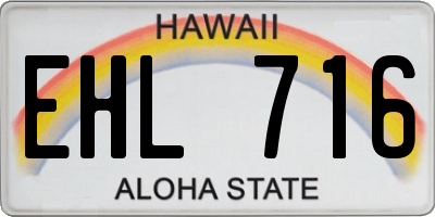 HI license plate EHL716