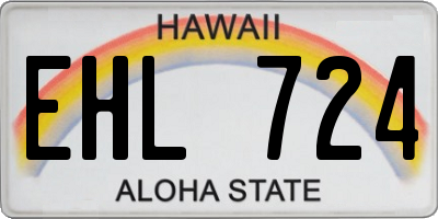 HI license plate EHL724