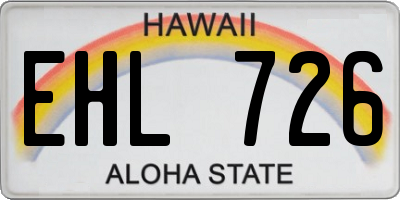 HI license plate EHL726