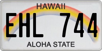 HI license plate EHL744