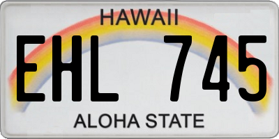 HI license plate EHL745
