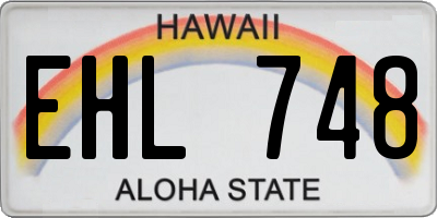 HI license plate EHL748