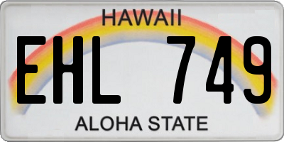 HI license plate EHL749