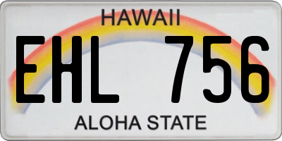 HI license plate EHL756