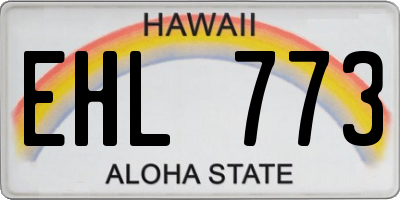HI license plate EHL773